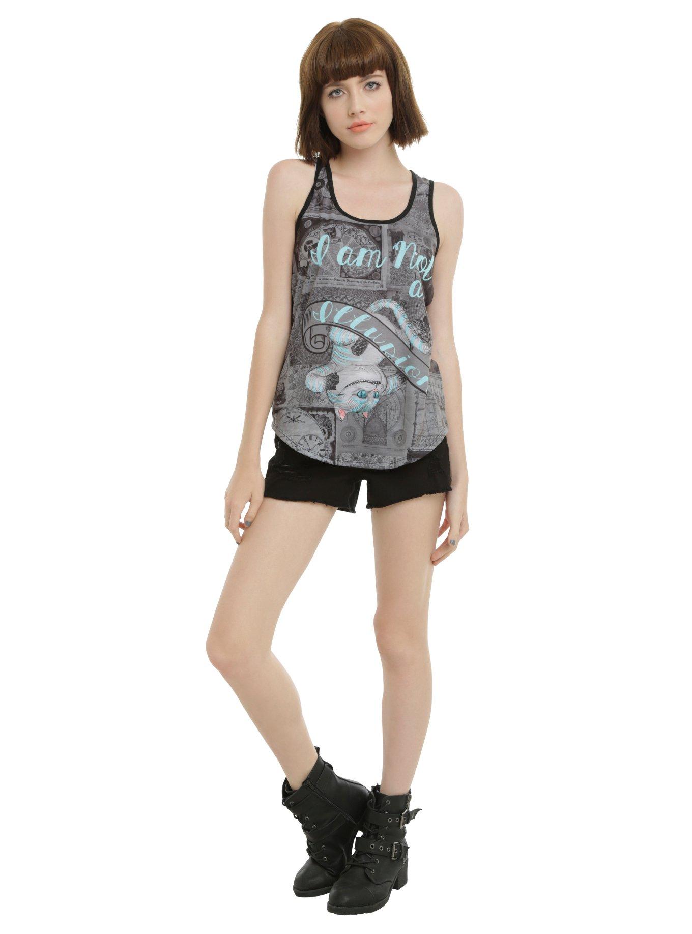 Disney Alice Through The Looking Glass Illusion Cheshire Cat Girls Tank Top, , alternate