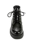 T.U.K Black Wingtip Leather Boot, , alternate