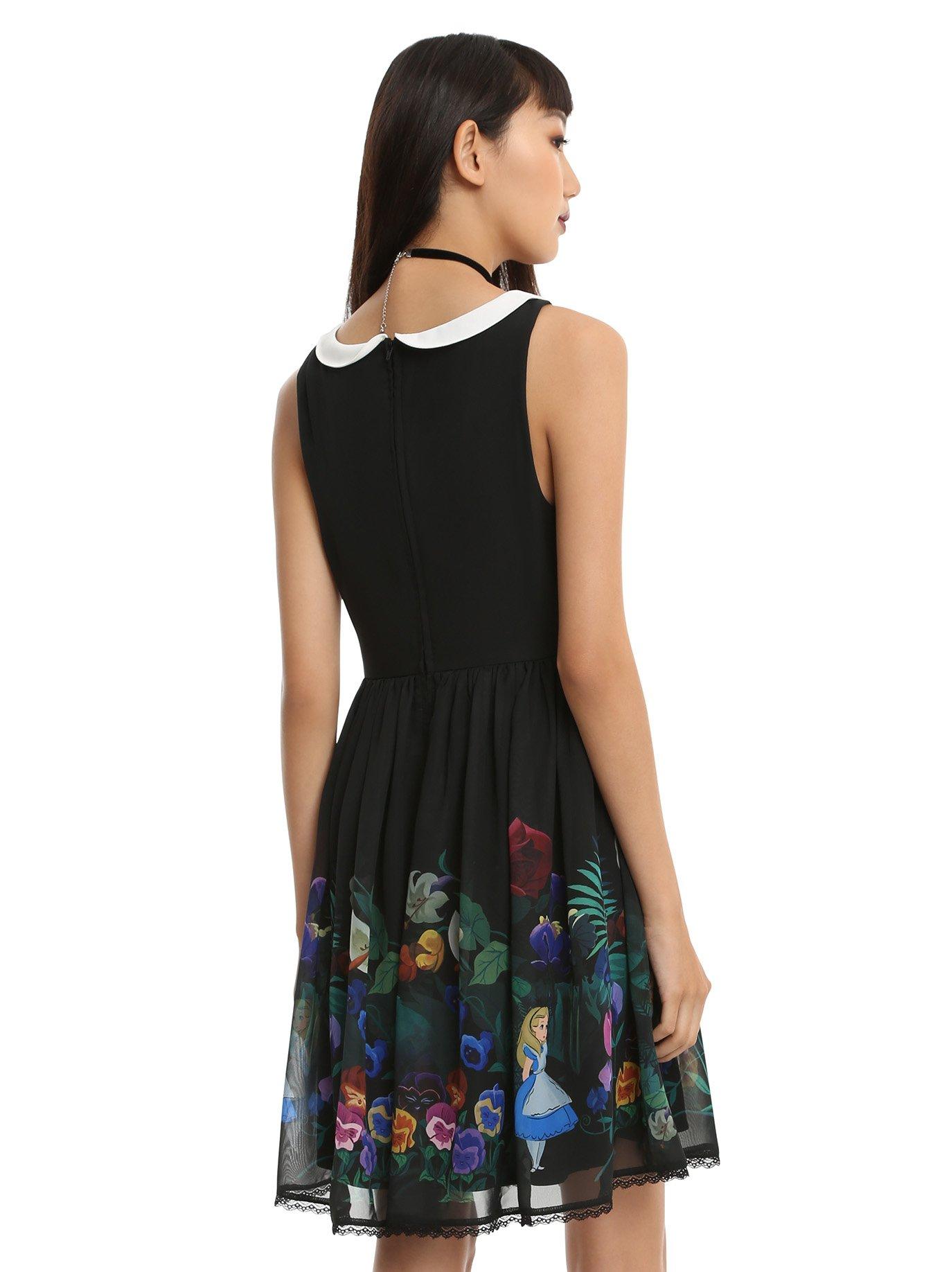 Disney Alice In Wonderland Collar Floral Dress, , alternate