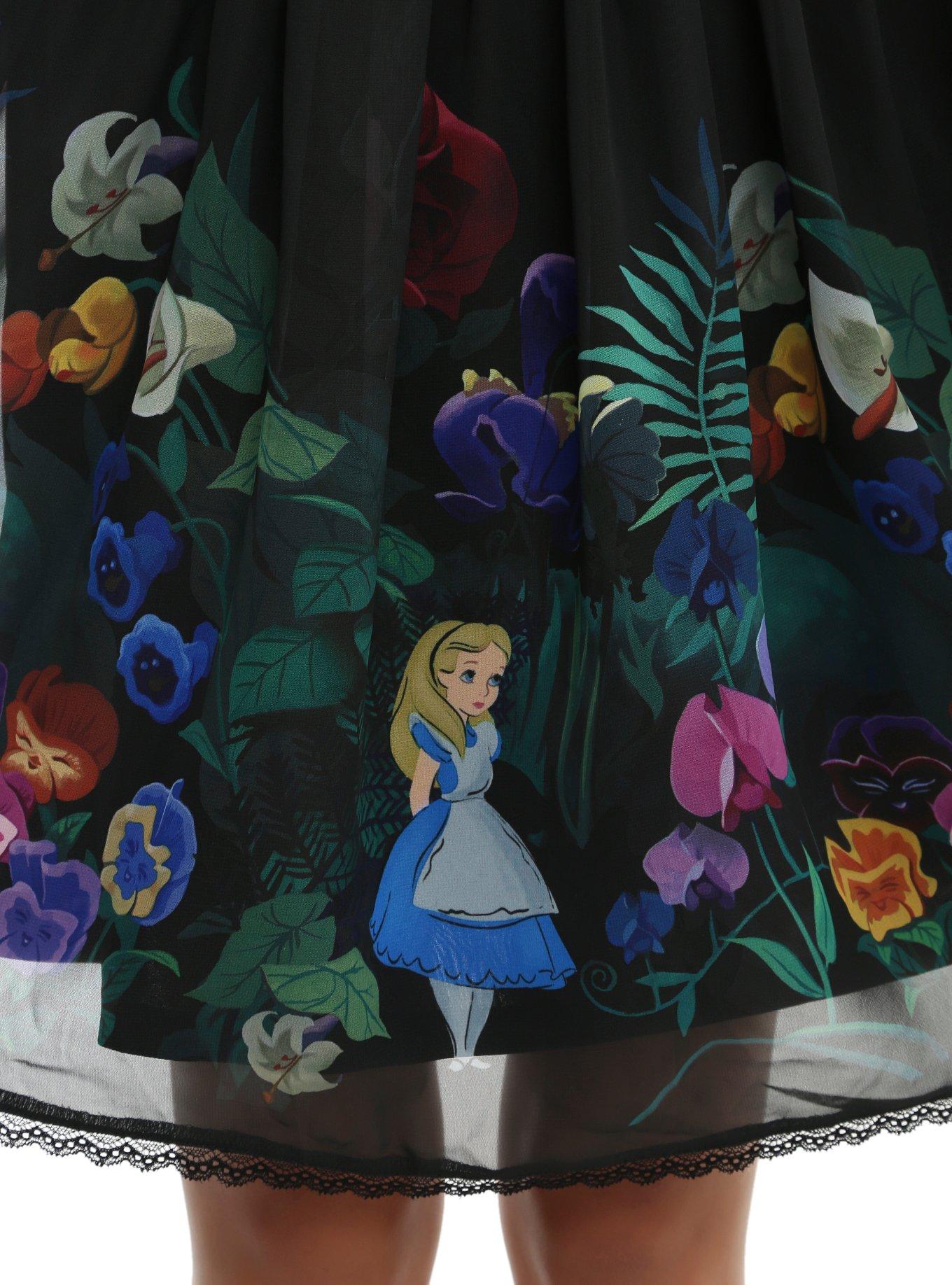 Disney Alice In Wonderland Collar Floral Dress, , alternate