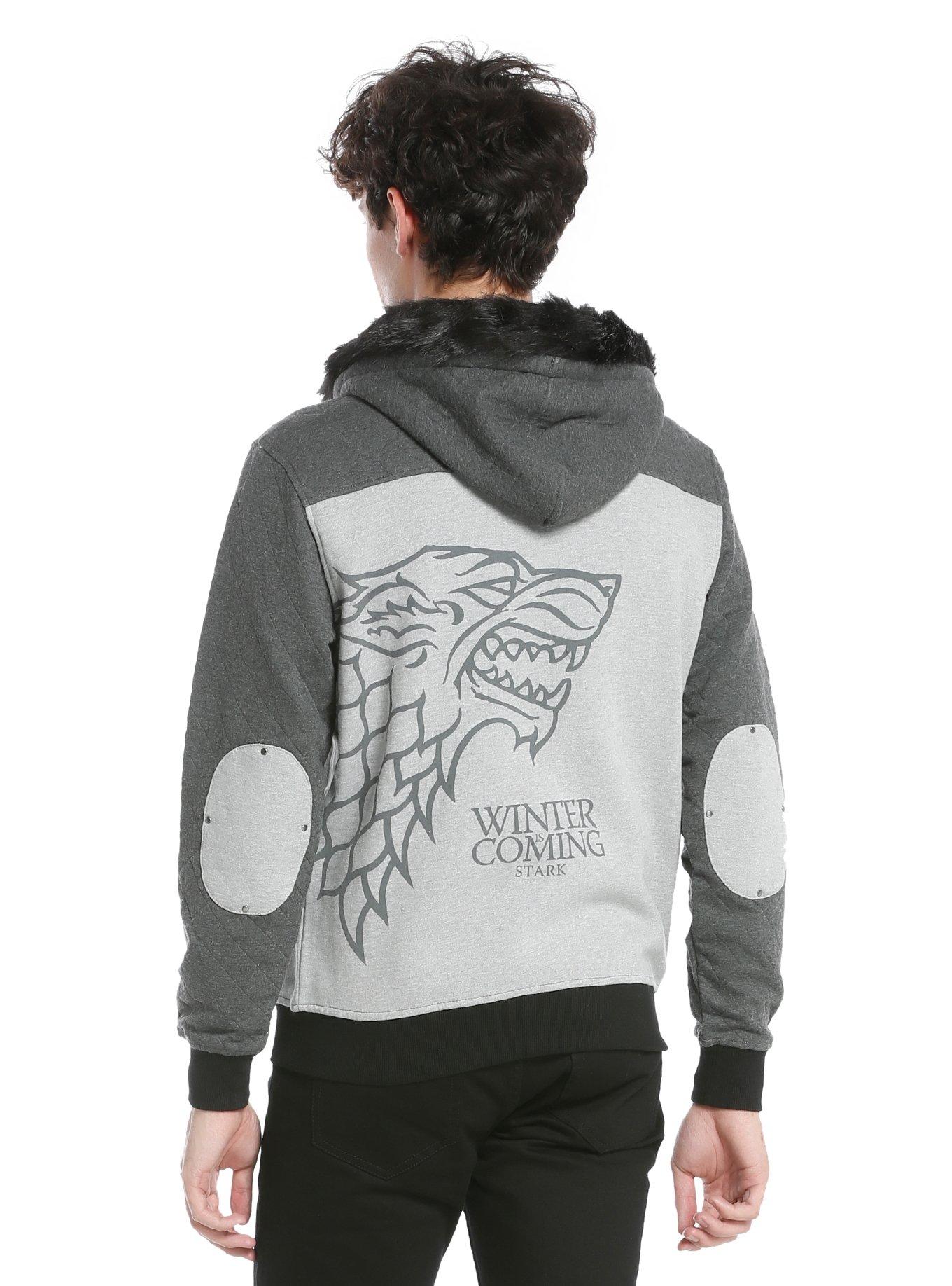 Game Of Thrones Winter Is Coming Fur Zip Hoodie, , alternate