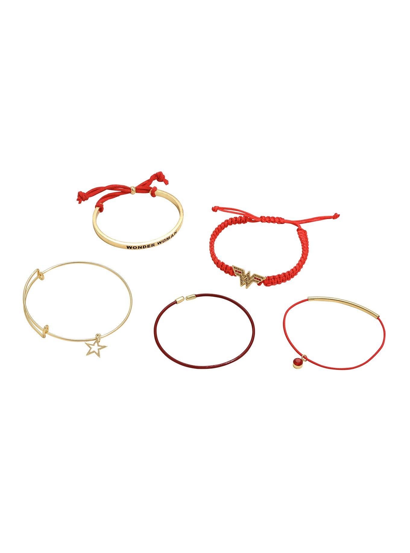 DC Comics Wonder Woman Logo Bracelet Set, , alternate