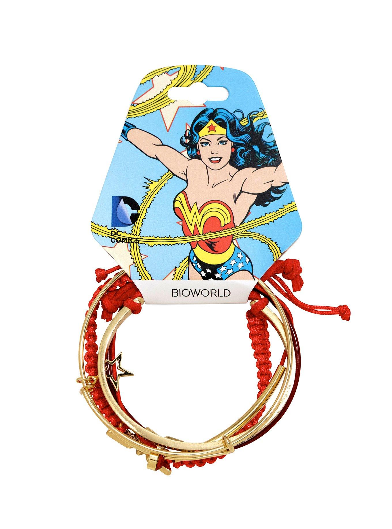 DC Comics Wonder Woman Logo Bracelet Set, , alternate