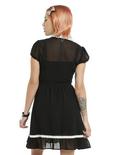 Black Button-Up Lace Collar Chiffon Dress, , alternate