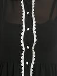 Black Button-Up Lace Collar Chiffon Dress, , alternate