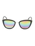 Black Rainbow Lens Metal Bridge Sunglasses, , alternate