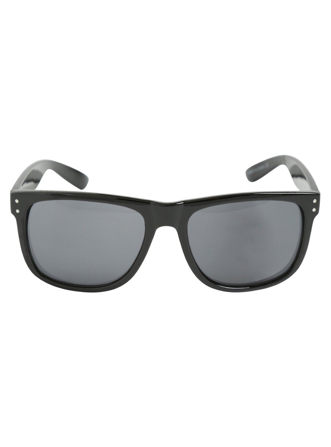 Black Flat Top Sunglasses, , alternate