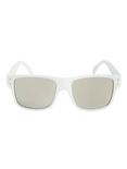 White Mirror Lens Flat Top Sunglasses, , alternate