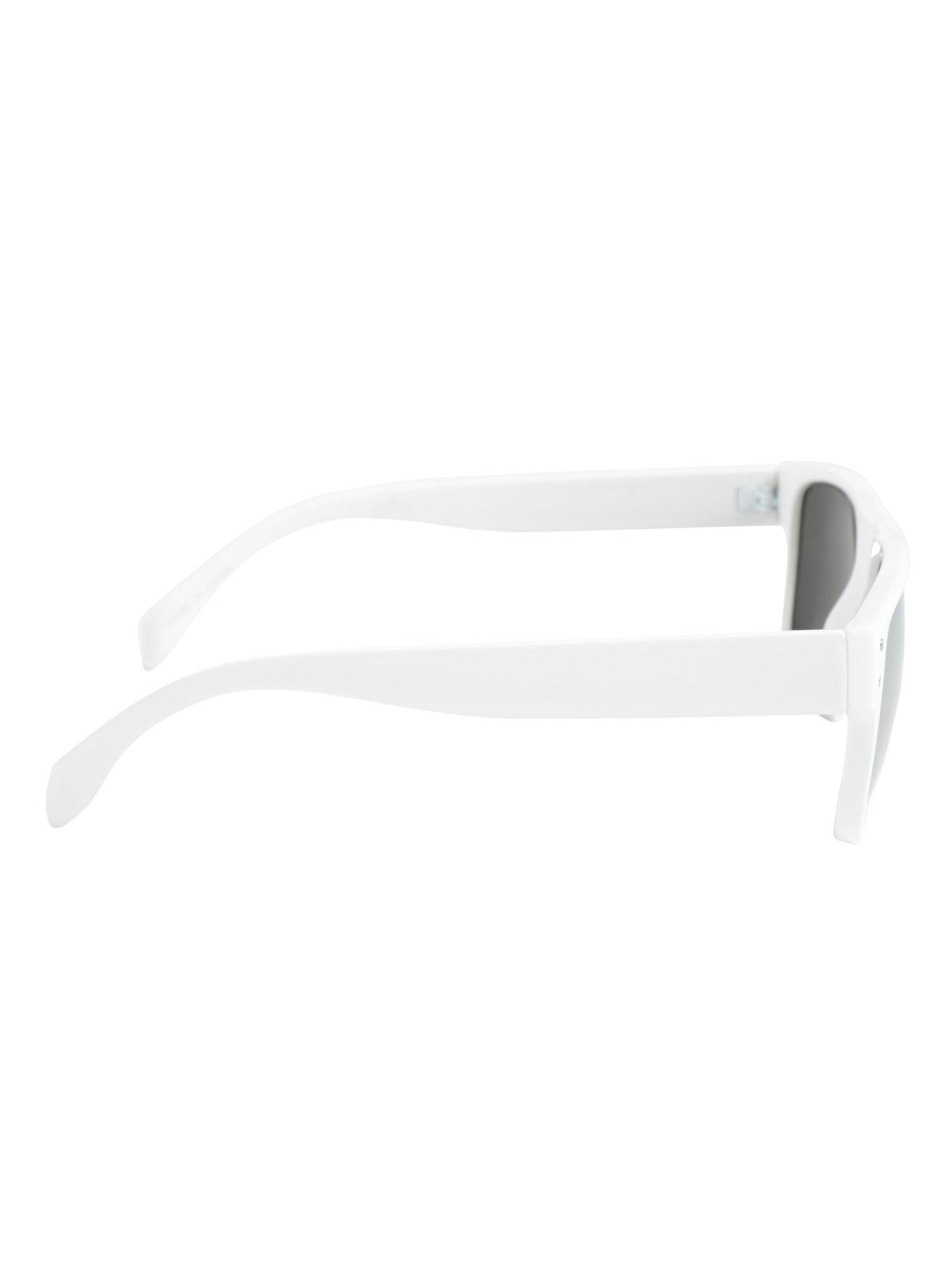 White Mirror Lens Flat Top Sunglasses, , alternate