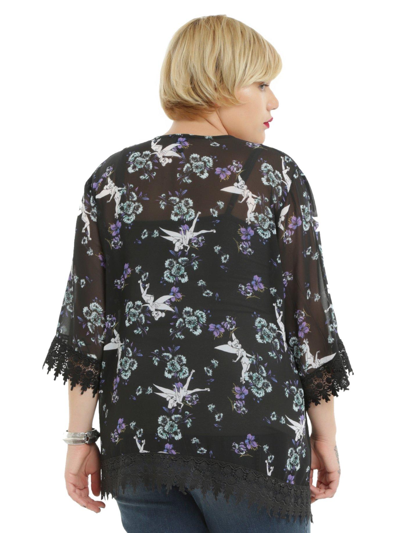 Disney Peter Pan Tinker Bell Floral Kimono Plus Size, , alternate