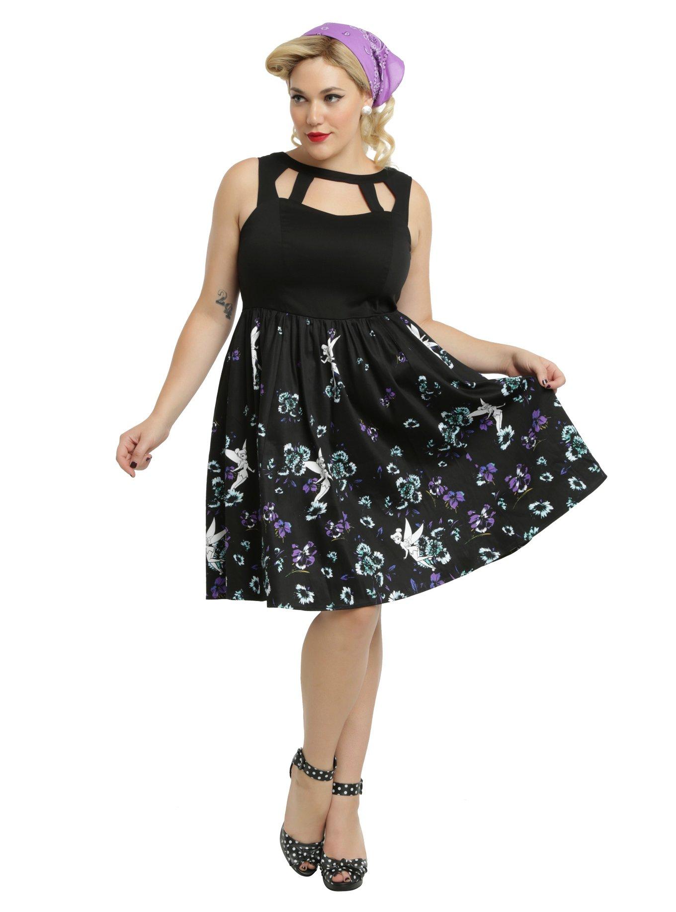 Disney Peter Pan Tinker Bell Cut-Out Neckline Dress Plus Size, , alternate