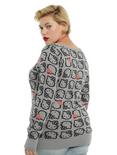Hello Kitty Allover Print Girls Sweater Plus Size, , alternate