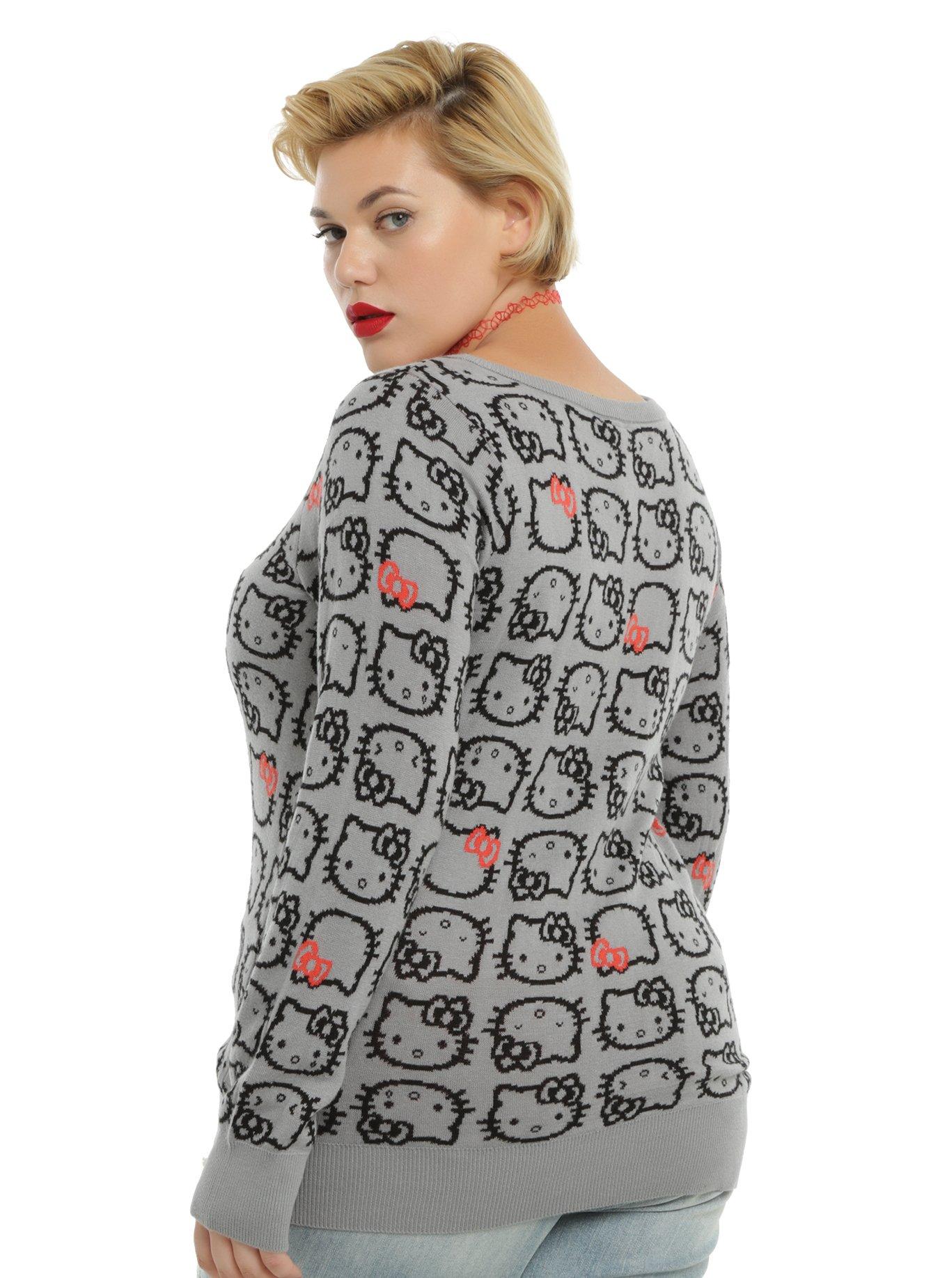 Hello Kitty Allover Print Girls Sweater Plus Size, , alternate