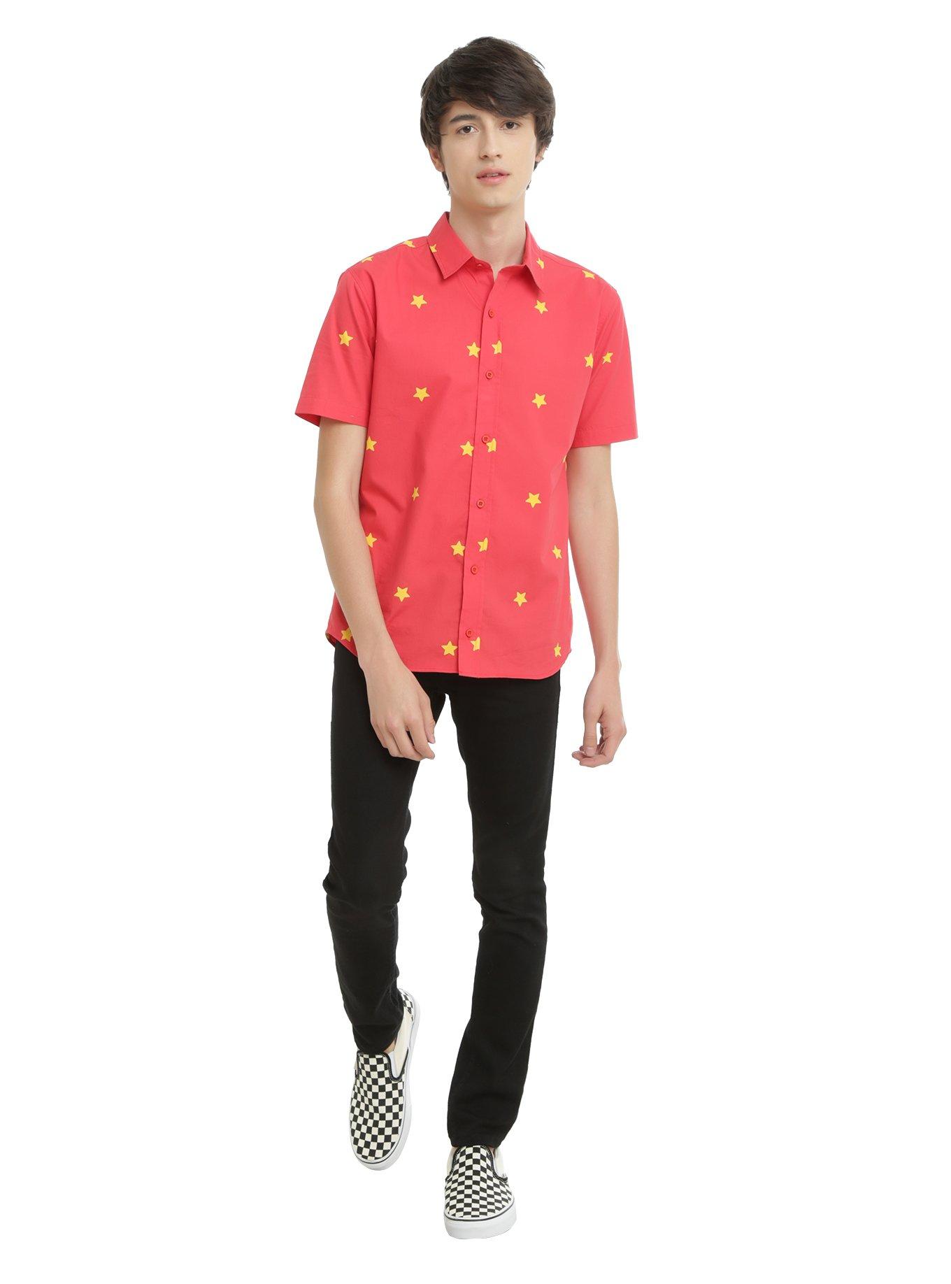 Cartoon Network Steven Universe Star Short-Sleeved Woven Button-Up, , alternate