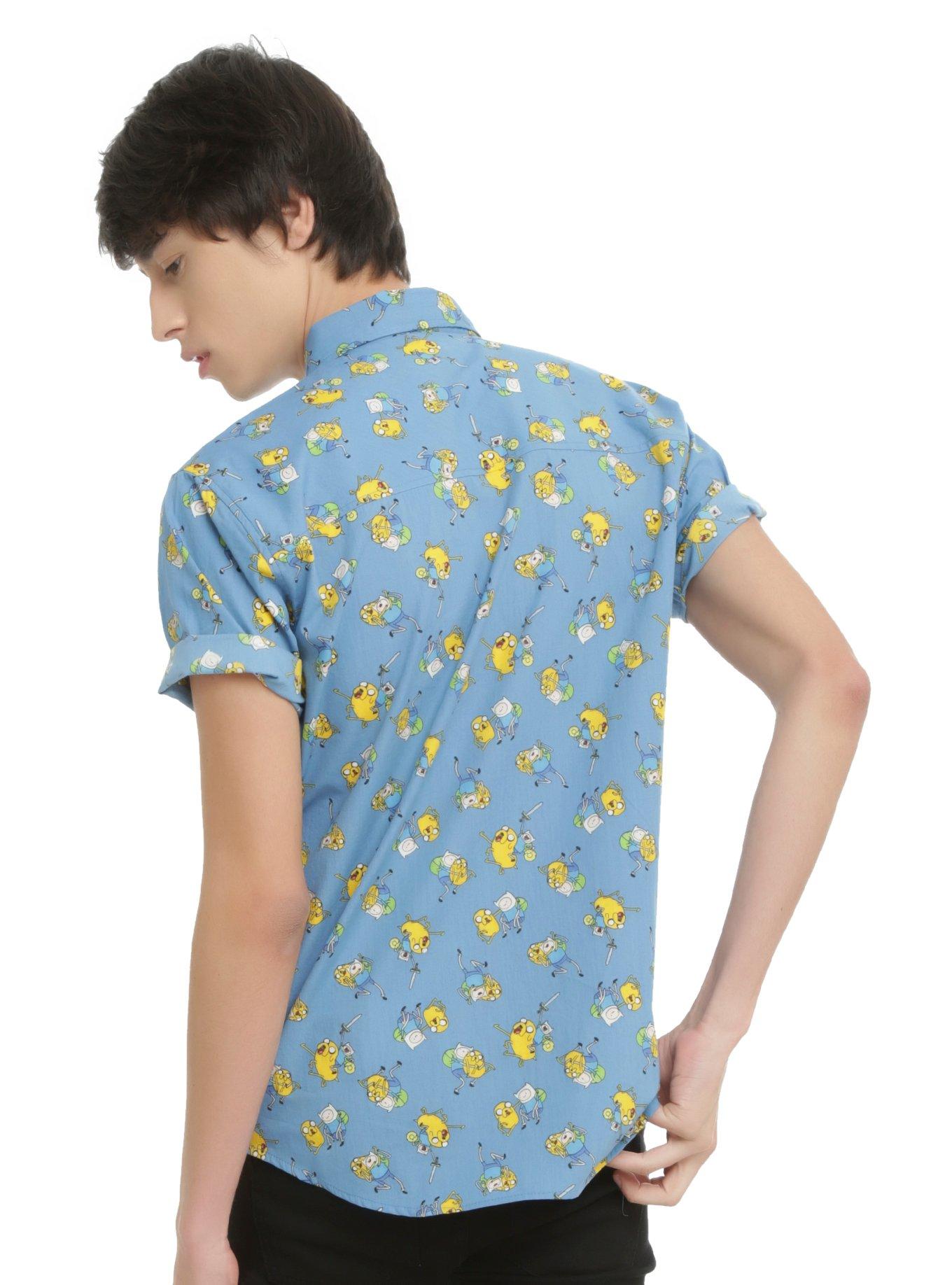 Cartoon Network Adventure Time Finn & Jake Short-Sleeved Woven Button-Up, , alternate