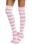 Blackheart Cream & Pink Striped Over-The-Knee Socks, , alternate