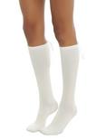 Blackheart Cream Lace-Up Knee-High Socks, , alternate