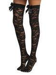 Blackheart Lace 3D Bow Thigh Highs, , alternate