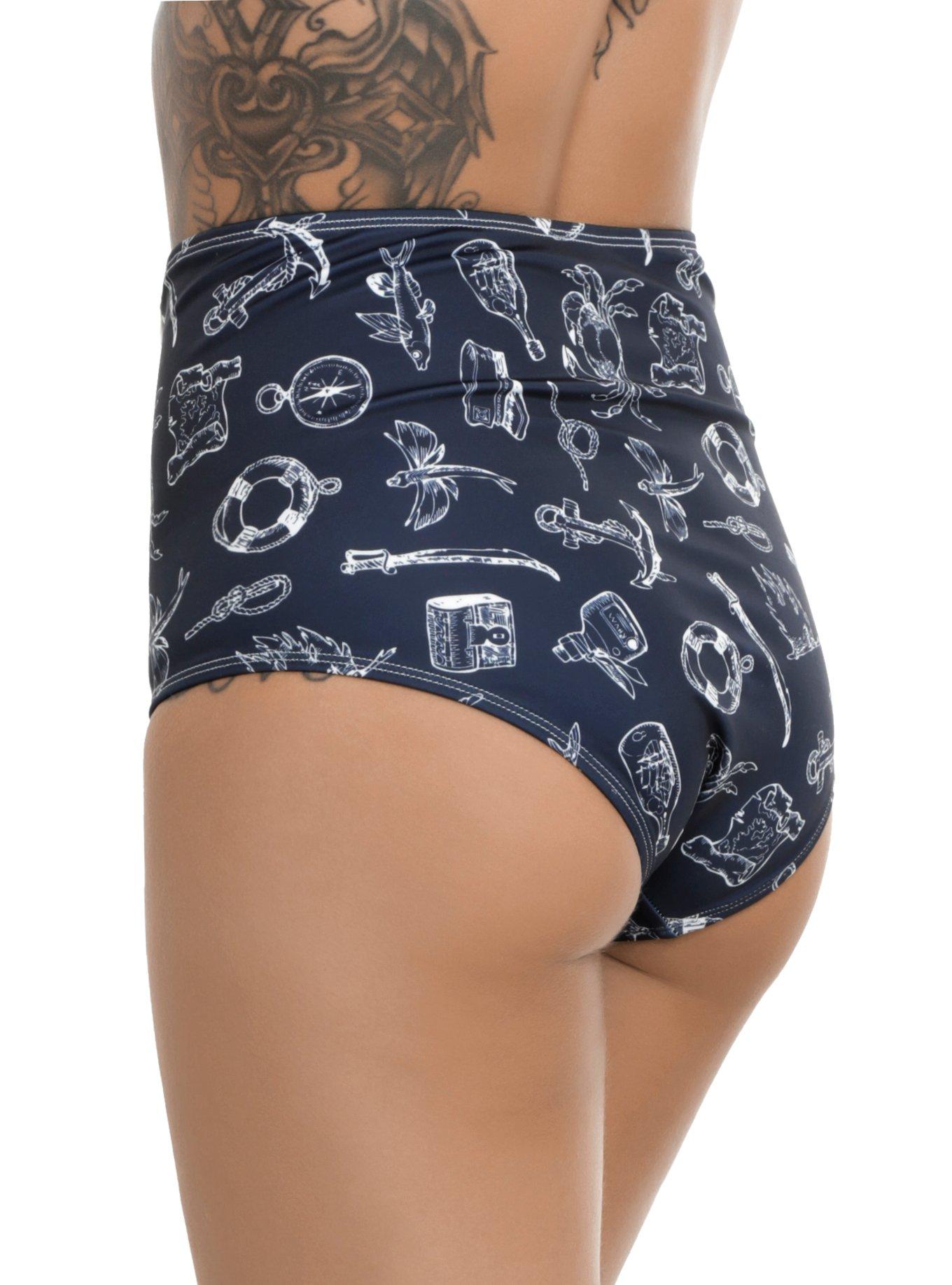 Hell Bunny Marin Swim Bottoms, , alternate