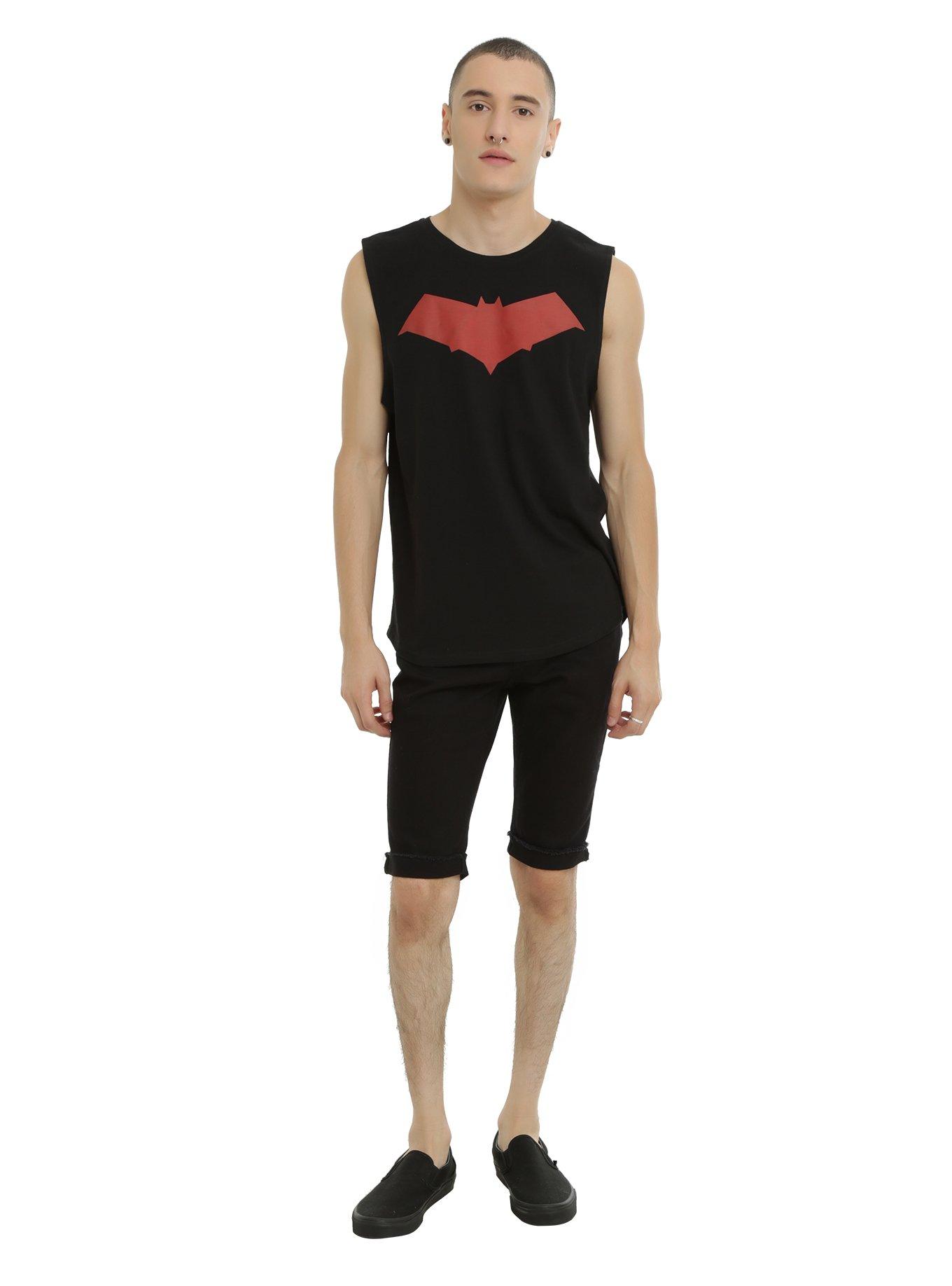 DC Comics Batman Red Hood Logo Muscle T-Shirt, , alternate