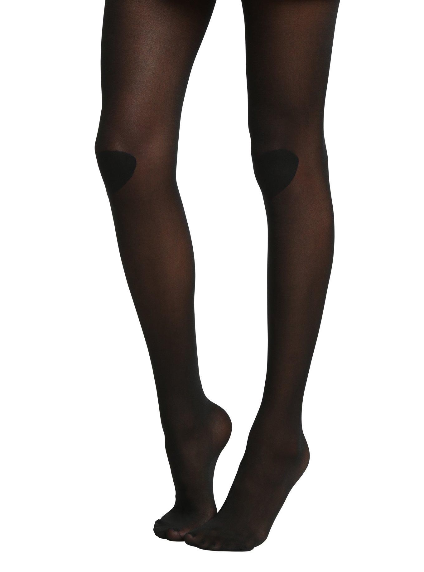 Blackheart Heart Knees Sheer Tight, , alternate