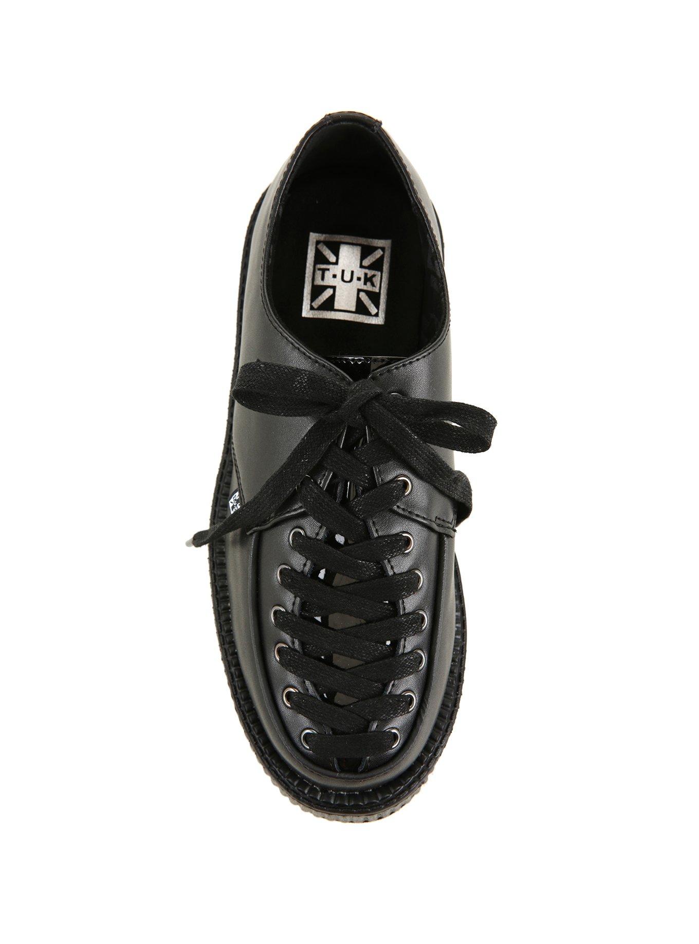 T.U.K. Black Leather Corset Creepers, , alternate