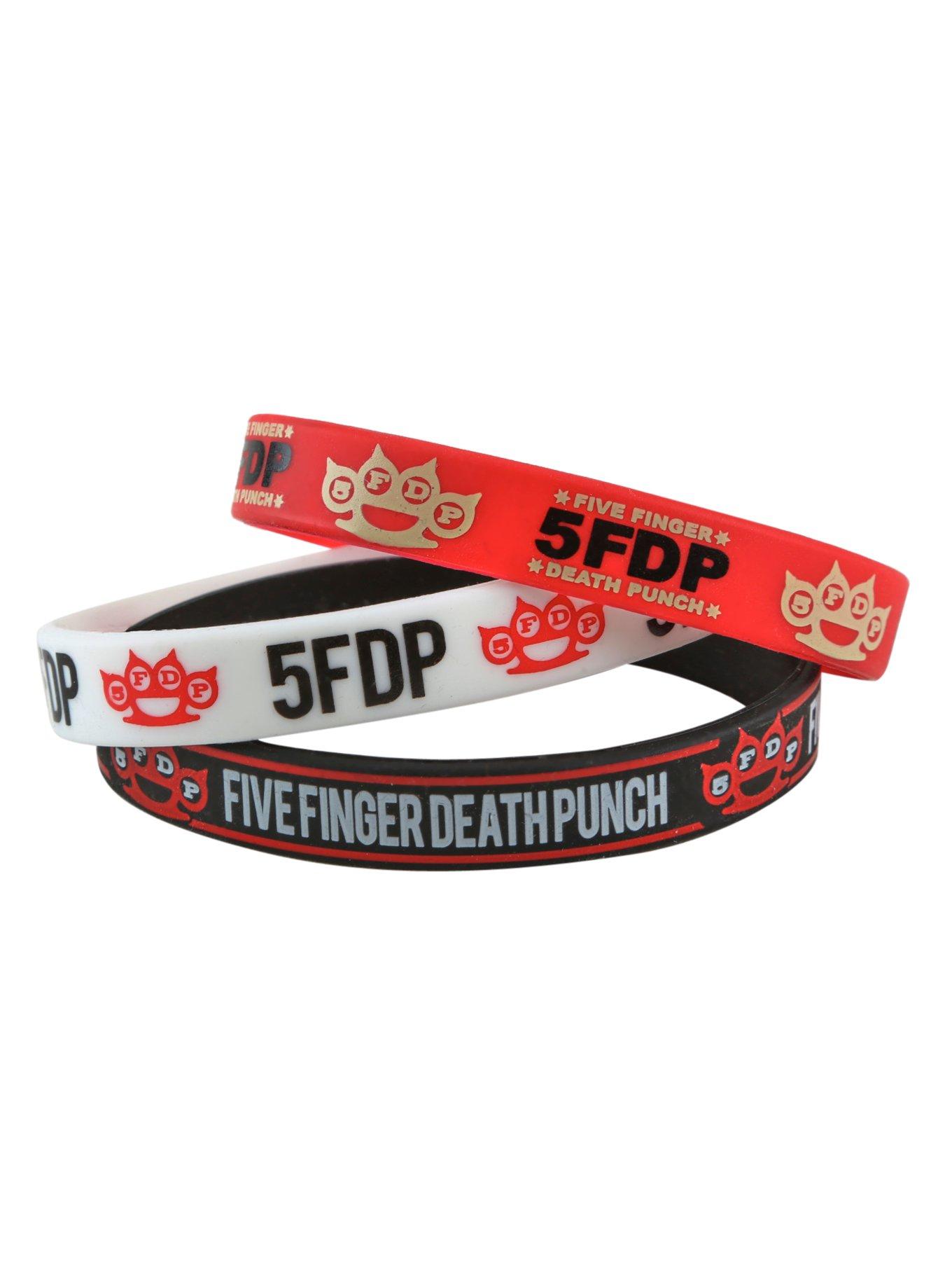 Five Finger Death Punch Rubber Bracelet 3 Pack, , alternate