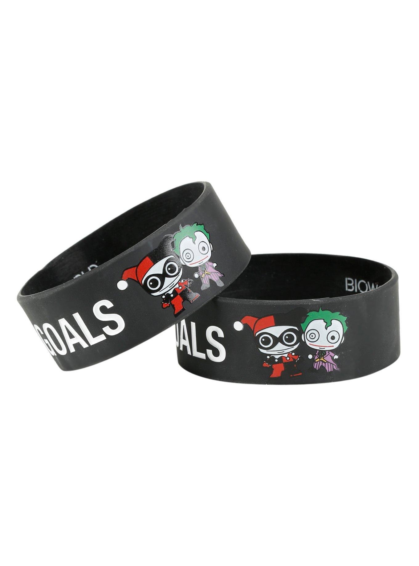 DC Comics Harley Quinn & The Joker Relationship Goals Rubber Bracelet 2 Pack, , alternate