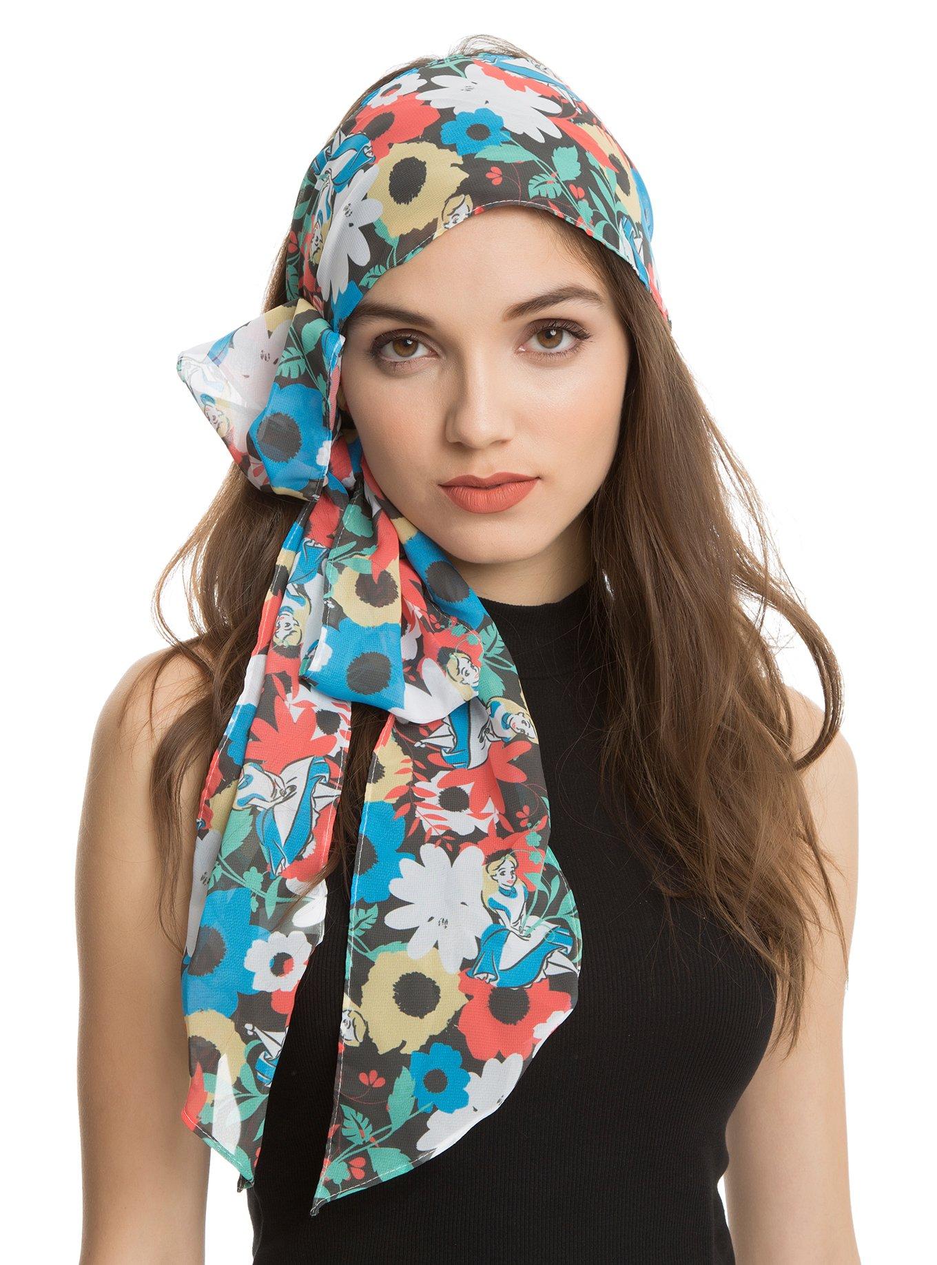 Disney Alice In Wonderland Floral Skinny Scarf, , alternate