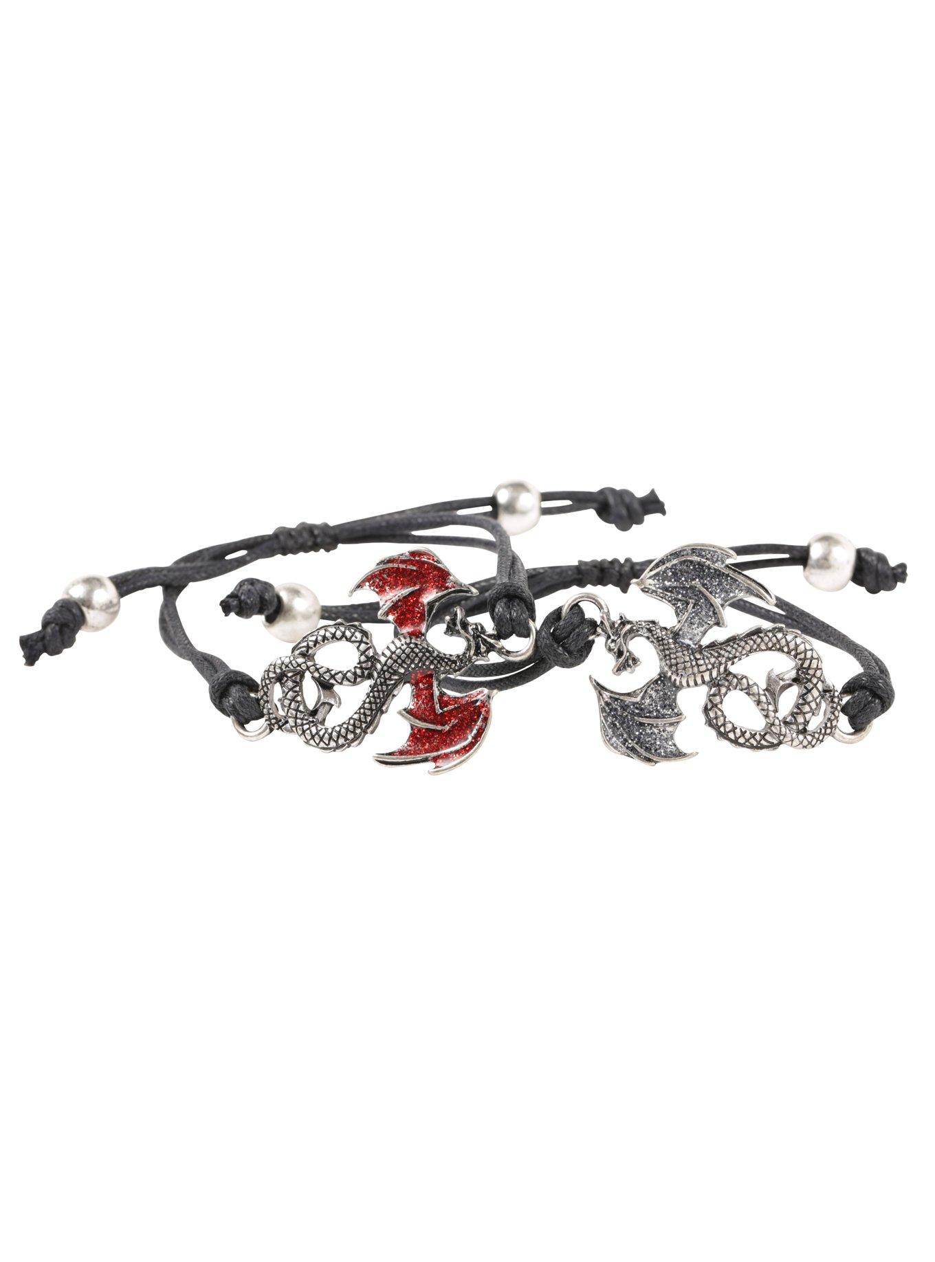 Glitter Dragon Cord Bracelet Set, , alternate