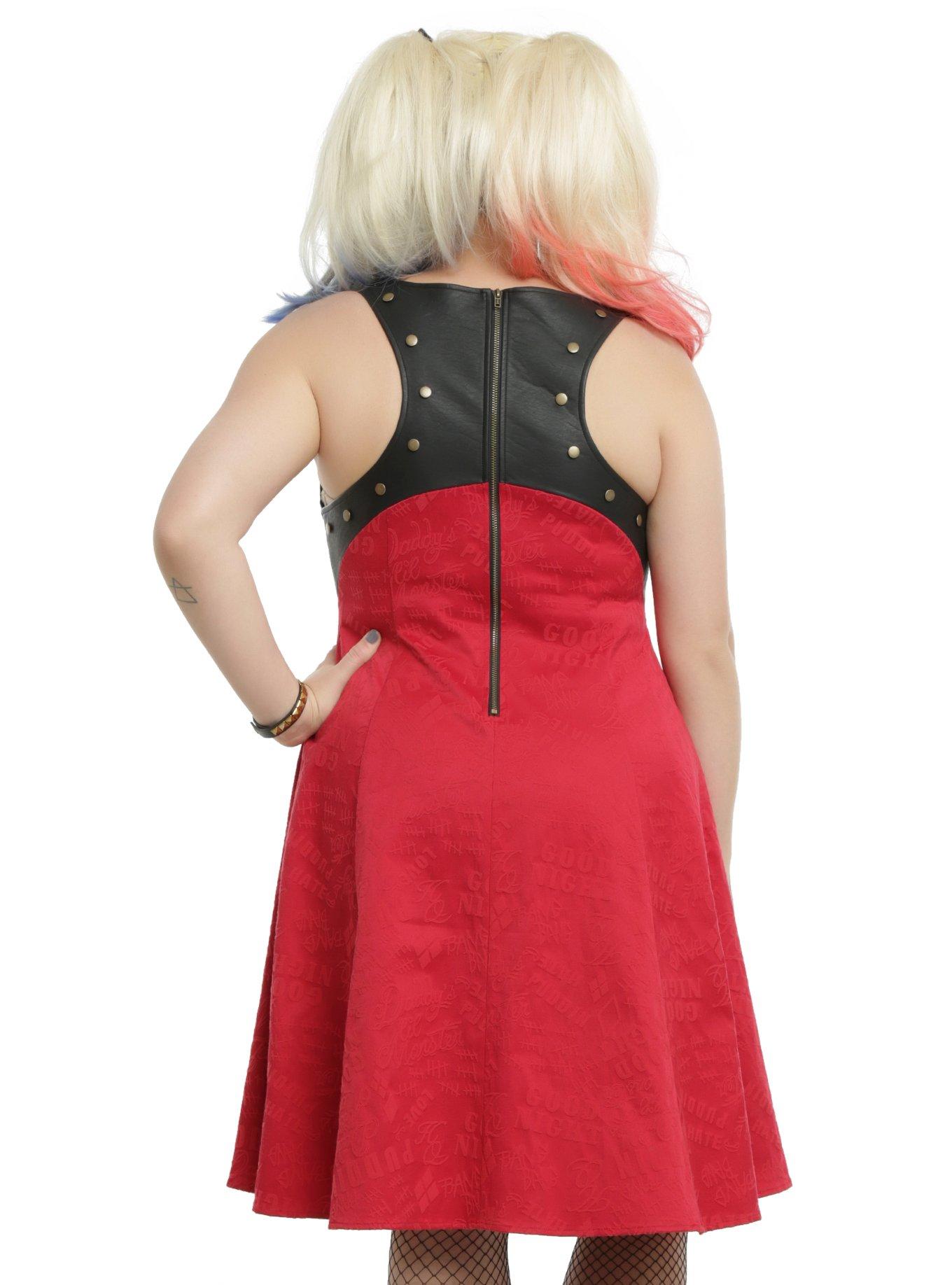 DC Comics Suicide Squad Harley Quinn Red Dress Plus Size, , alternate