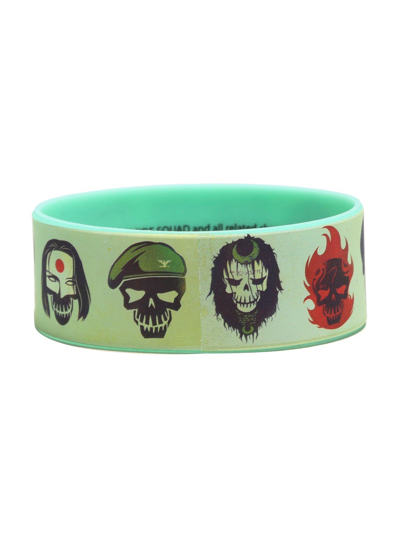 Suicide Squad Skull Rubber Bracelet, , alternate