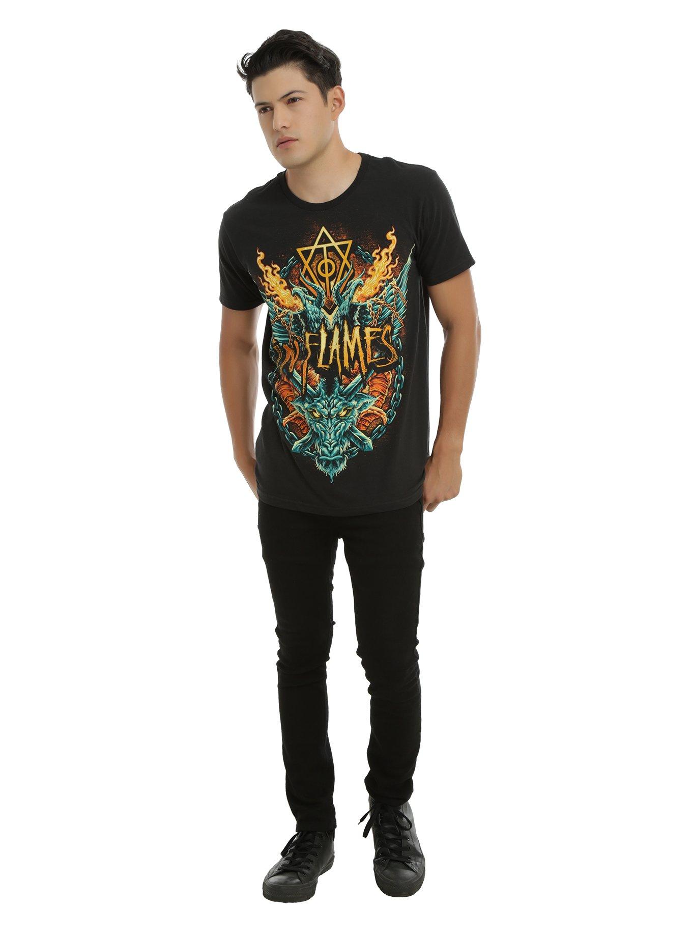 In Flames Baphomet Chains & Flames T-Shirt, , alternate