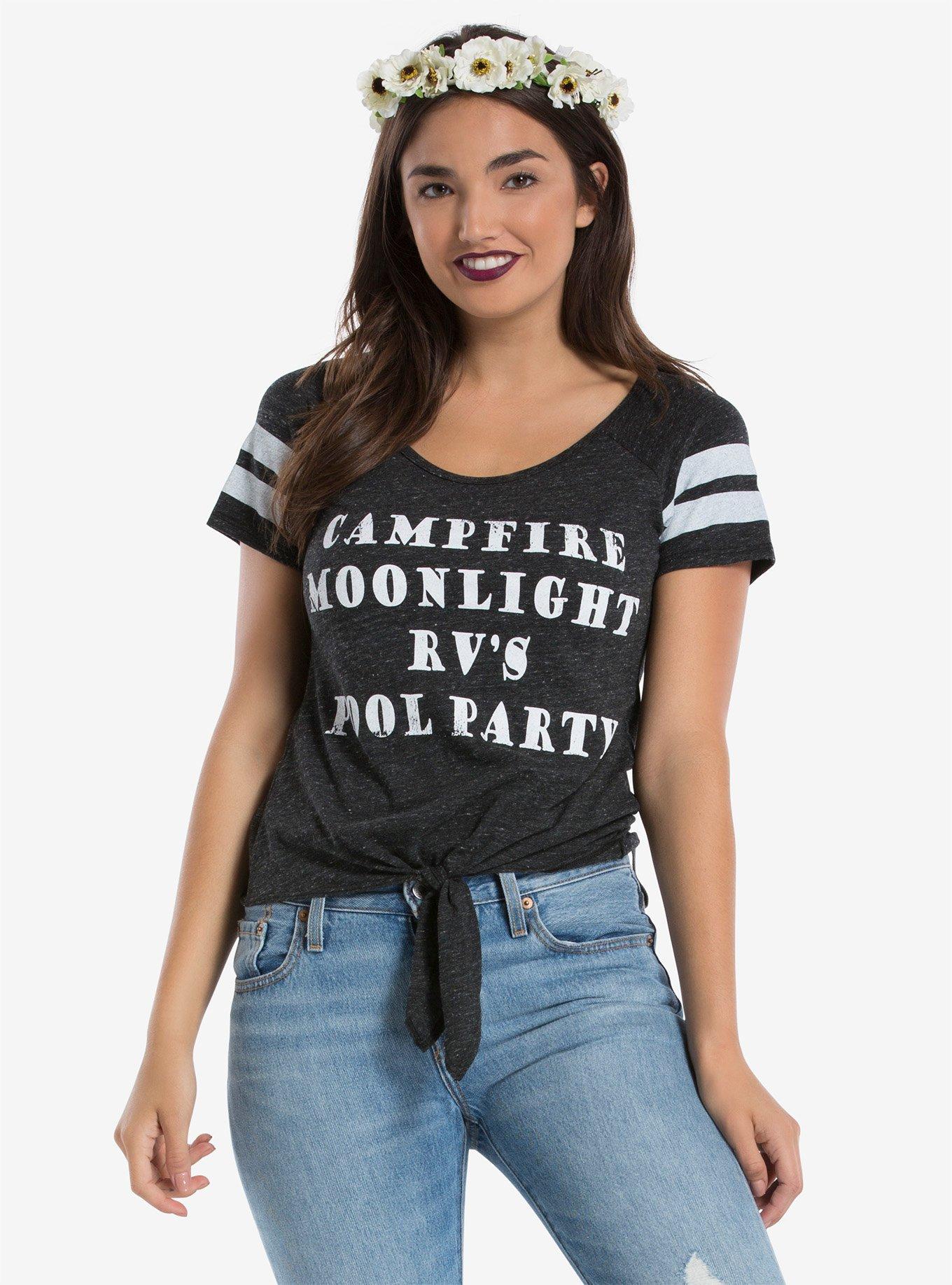 Recycled Karma Campfire And Moonlight Womens Tee, , alternate