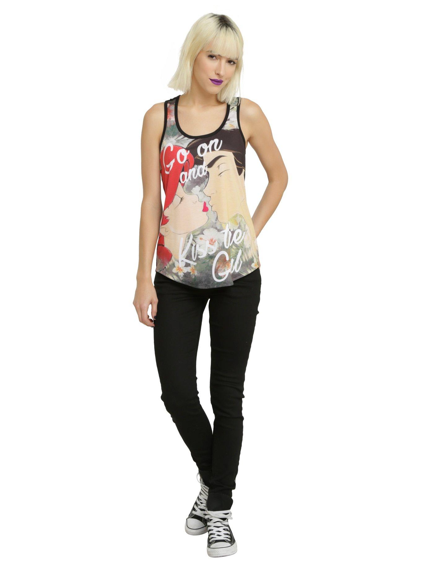 Disney The Little Mermaid Kiss The Girl Sublimation Girls Tank Top, , alternate