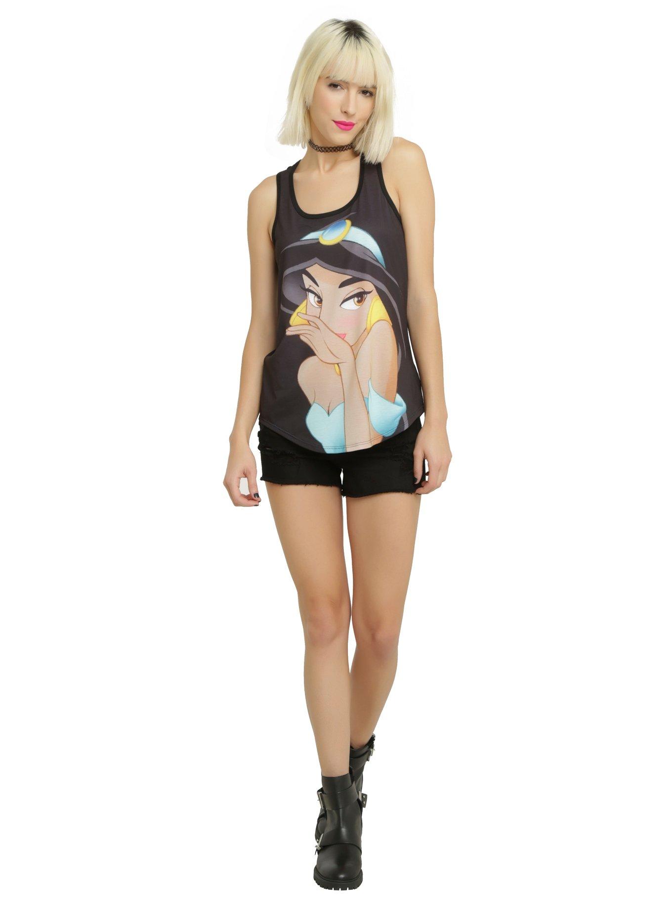 Disney Aladdin Jasmine Coy Face Girls Tank Top, , alternate