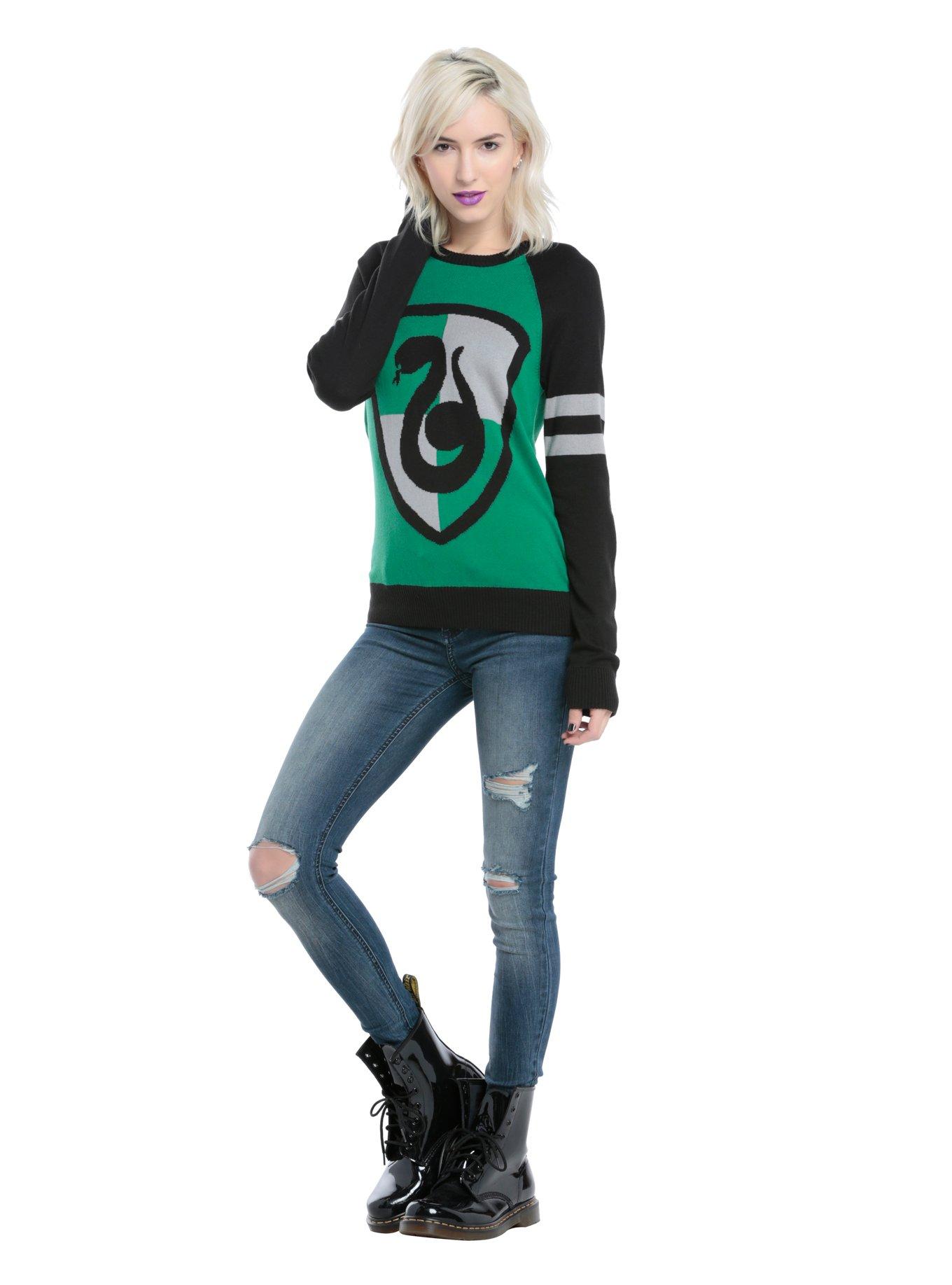 Harry Potter Slytherin Intarsia Girls Sweater, , alternate