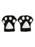Black & White Paw Fingerless Gloves, , alternate