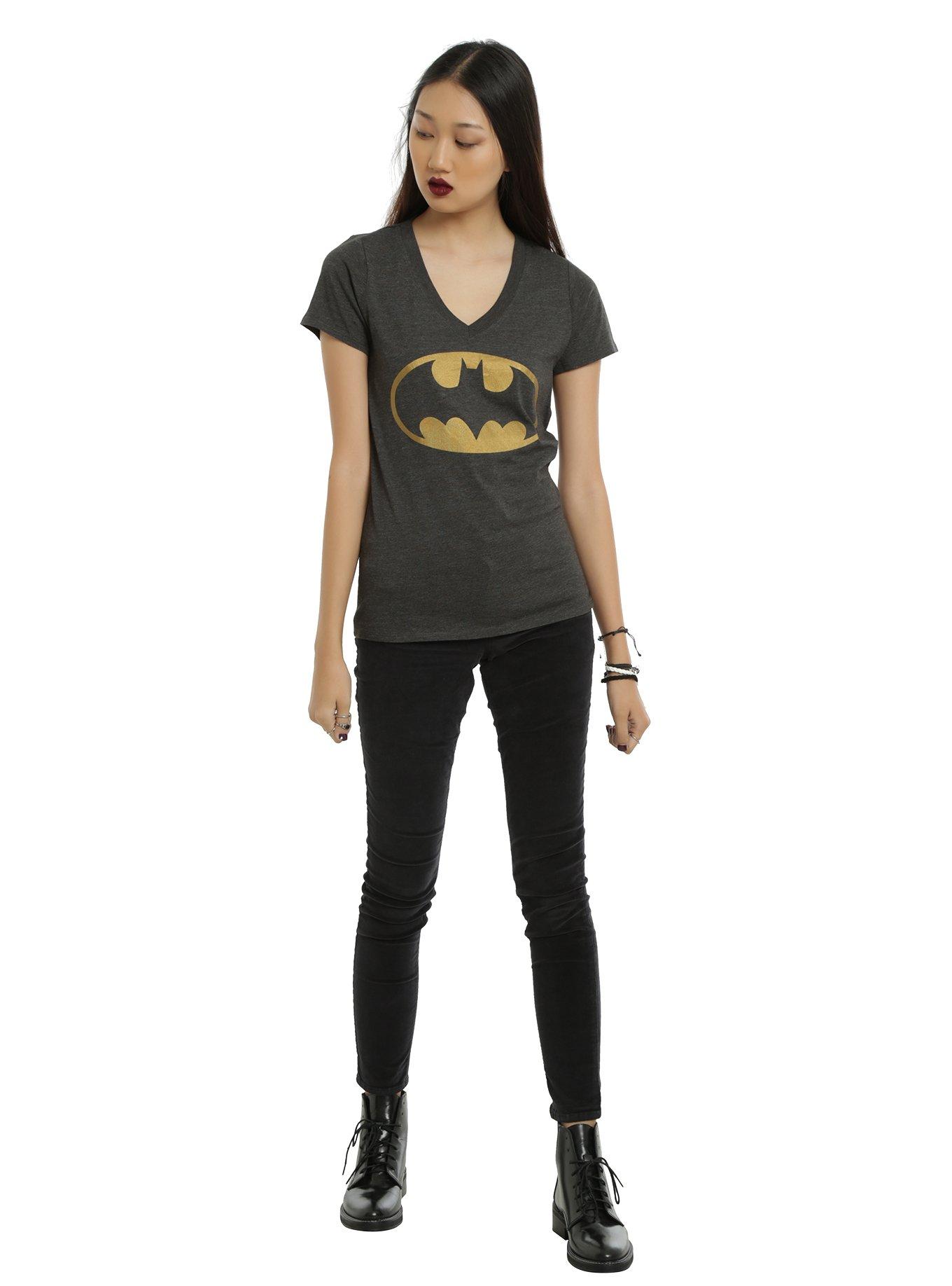 DC Comics Batman Gold Logo Girls T-Shirt, , alternate