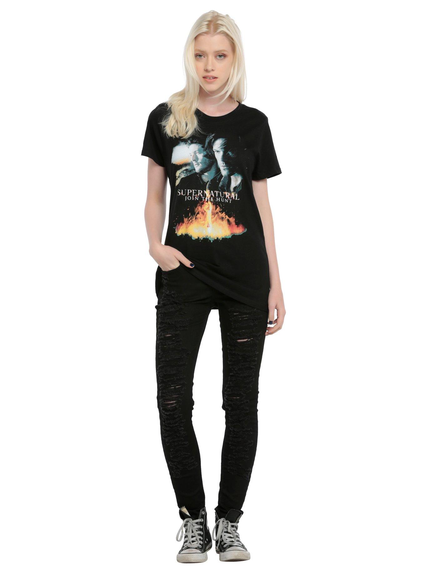 Supernatural Fire Portrait Girls T-Shirt, , alternate
