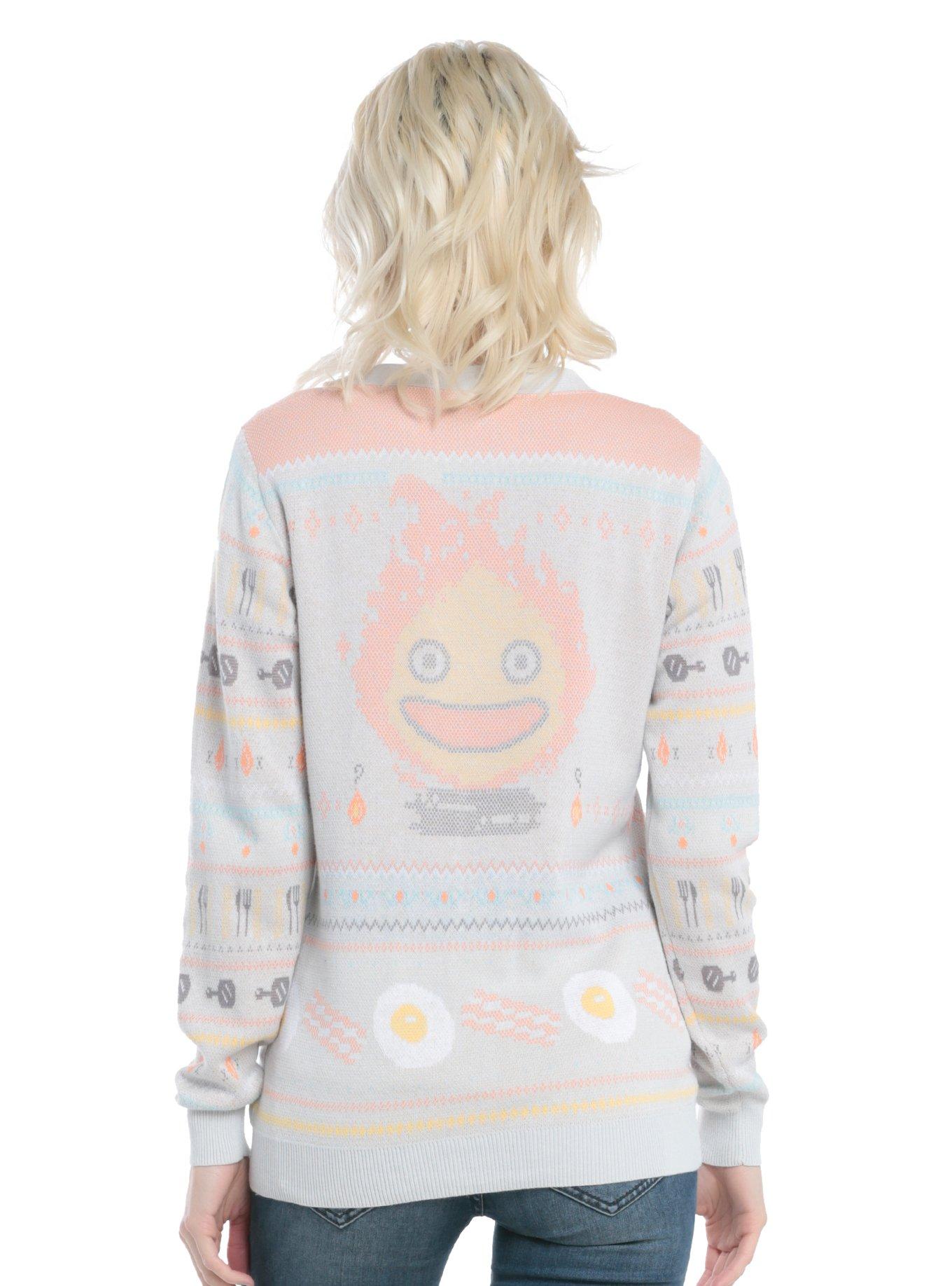 Her Universe Studio Ghibli Howl's Moving Castle Calcifer Cross Stitch Girls Cardigan, , alternate