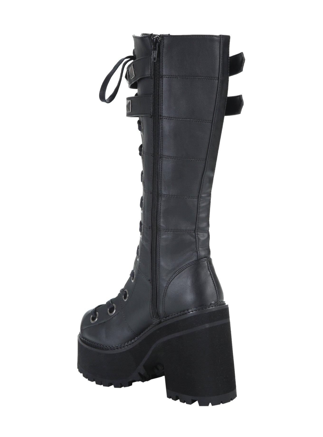 Demonia By Pleaser Assault Stud Strap Platform Boots, , alternate