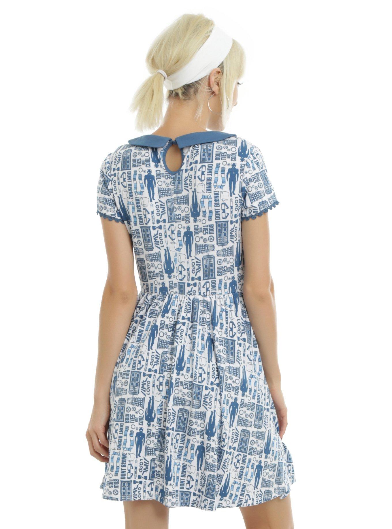 Doctor Who TARDIS Print Peter Pan Collar Dress, , alternate