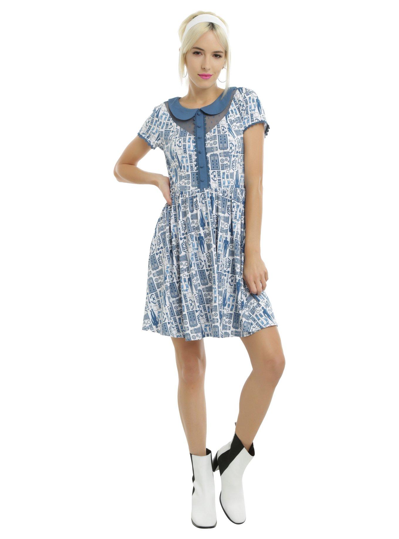 Doctor Who TARDIS Print Peter Pan Collar Dress, , alternate