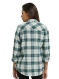 Grey & Teal Plaid Girls Woven Button-Up, , alternate