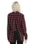 Red & Black Plaid Lace Girls Woven Button-Up, , alternate
