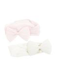 Ivory & Pastel Pink Large Bow Chiffon Headband 2 Pack, , alternate