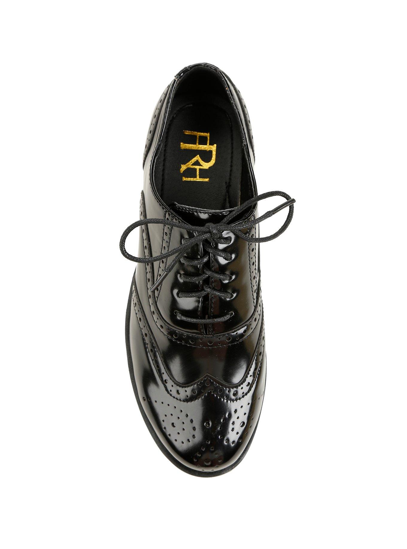 Black Lace-Up Women's Oxfords, , alternate