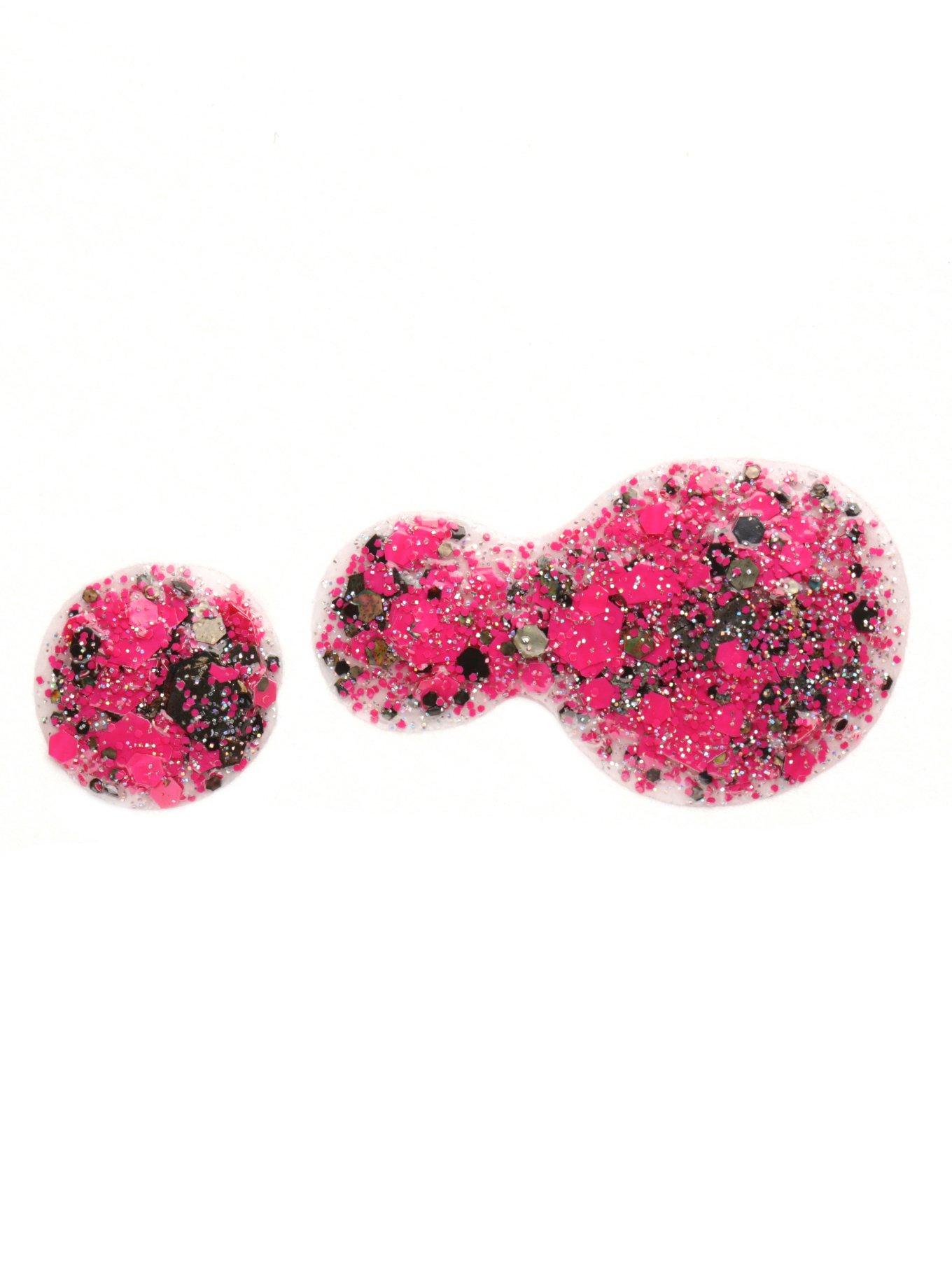 Blackheart Beauty Pink & Black Splatter Nail Polish, , alternate