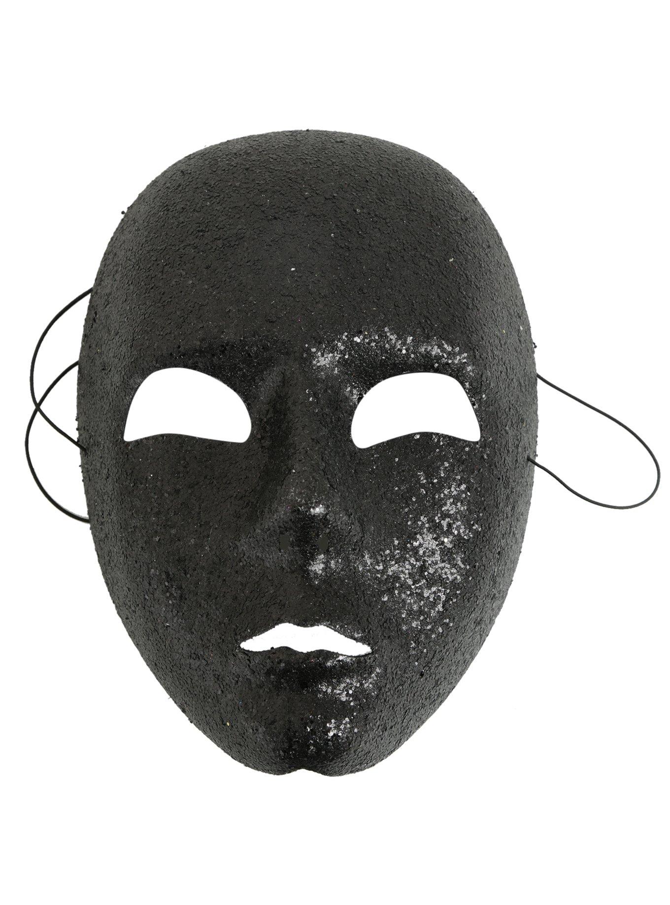 Black Glitter Face Mask, , alternate